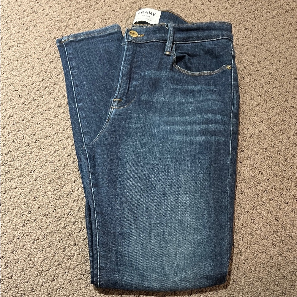 Frame le High Skinny Blue Denim Jeans